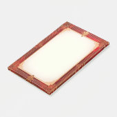 Goldener Art Deco Rahmen auf Rot Post-it Klebezettel (angewinkelt)
