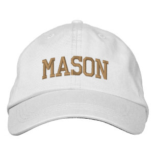 Goldener Athletik-Block-Monogramm-Name nach Wunsch Bestickte Baseballkappe