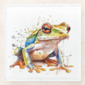 Goldener Azure-Laubfrosch Glasuntersetzer (Vorderseite)