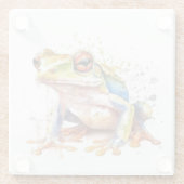 Goldener Azure-Laubfrosch Glasuntersetzer (Rückseite)