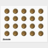 goldener Ball Runder Aufkleber (Blatt)