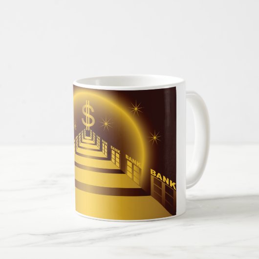 Goldener Bankkorridor lässt Dollarfinanzierung wac Kaffeetasse (VorderseiteRechts)