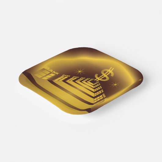 Goldener Bankkorridor lässt Dollarfinanzierung wac Pappteller (Gewinkelt)