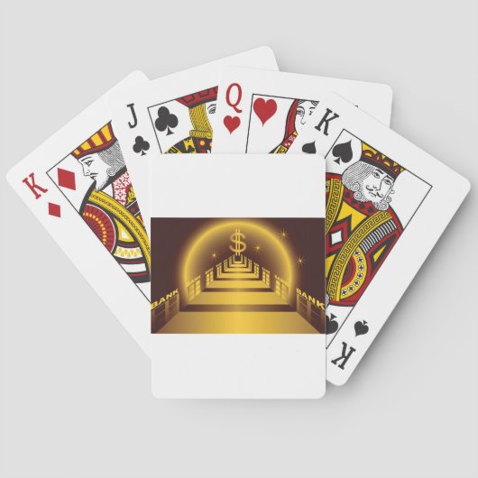 Goldener Bankkorridor lässt Dollarfinanzierung wac Spielkarten (Rückseite)