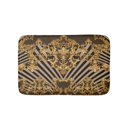 Goldener Barock: geometrisches Musterdesign Badematte (Vorderseite)