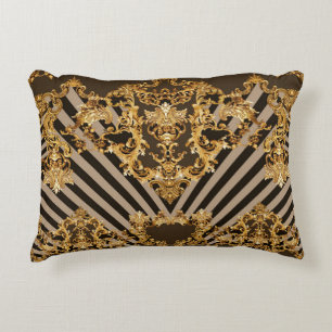 Goldener Barock: geometrisches Musterdesign Dekokissen