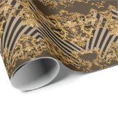 Goldener Barock: geometrisches Musterdesign Geschenkpapier (Rolleneckpunkt)