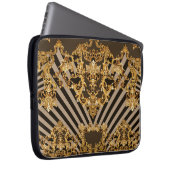 Goldener Barock: geometrisches Musterdesign Laptopschutzhülle (Vorne Rechts)