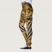 Goldener Barock: geometrisches Musterdesign Leggings (Links)