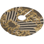 Goldener Barock: geometrisches Musterdesign Polyester Weihnachtsbaumdecke (Schrägansicht)