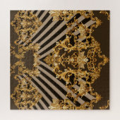 Goldener Barock: geometrisches Musterdesign Puzzle (Horizontal)