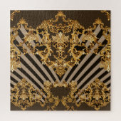 Goldener Barock: geometrisches Musterdesign Puzzle (Vertikal)