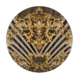 Goldener Barock: geometrisches Musterdesign Schneidebrett