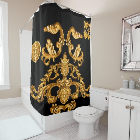 Goldener Barock, Zierelemente. Duschvorhang (Beispiel)