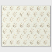 Goldener Baum auf Elfenbeinweihen Geschenkpapier (Flach)