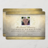 Goldener Baum des Leben-Erinnerungsservice-Fotos Einladung (Vorne/Hinten)