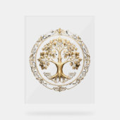 Goldener Baum des Lebens Acrylschild (Vorderseite)