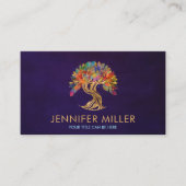 Goldener Baum des Lebens - buntes Laub Visitenkarte (Vorderseite)