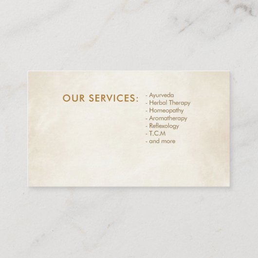 Goldener Baum des Lebens - DNA der Evolution Visitenkarte (Rückseite)