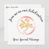 Goldener Baum des Lebens Ende der Behandlung Party Einladung (Vorne/Hinten)