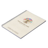 Goldener Baum des Lebens - farbenfrohe Blätter Notizblock (Linke Seite)