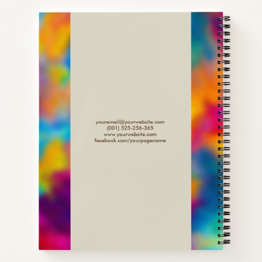 Goldener Baum des Lebens - farbenfrohe Blätter Notizblock (Rückseite)