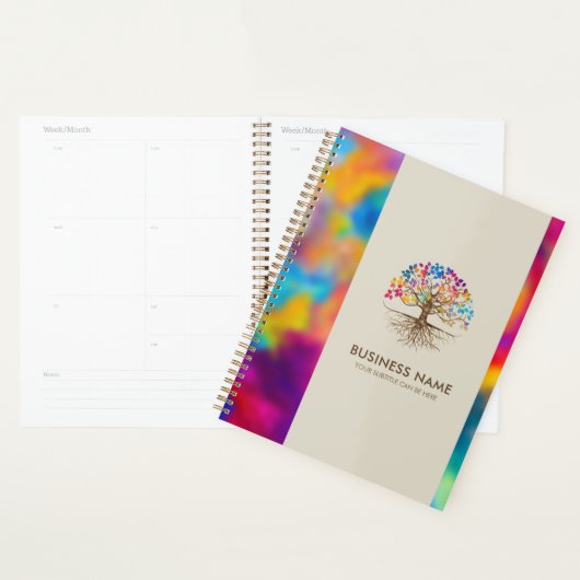 Goldener Baum des Lebens - farbenfrohe Blätter Planer (Anzeige)