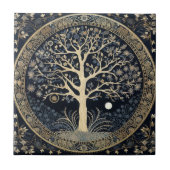 Goldener Baum des Lebens Fliese (Vorderseite)