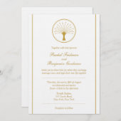 Goldener Baum des Lebens - jüdische Einladung (Vorne/Hinten)