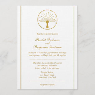 Goldener Baum des Lebens - jüdische Einladung