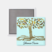 Goldener Baum des Lebens Magnet (Vorderseite/Rückseite)