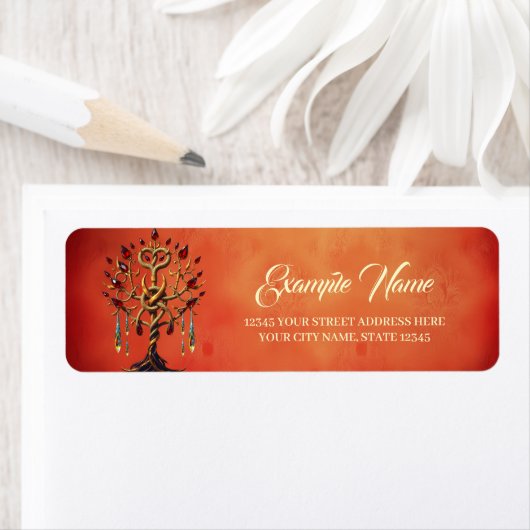 Goldener Baum des Lebens mit roten Edelsteinen (Insitu)