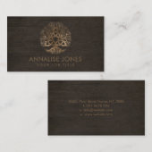 Goldener Baum des Lebens mit Triquetra auf Holz Visitenkarte (Vorne/Hinten)