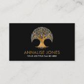 Goldener Baum des Lebens - Perlen Blätter Visitenkarte (Vorderseite)