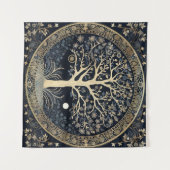 Goldener Baum des Lebens Wandteppich (Vorderseite (Horizontal))