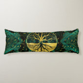 Goldener Baum des Lebens Yggdrasil auf Malachit Seitenschläferkissen (Vorderseite)