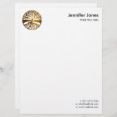 Goldener Baum des Lebens - Yggdrasil Briefbogen (Vorne/Hinten)