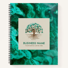 Goldener Baum des Lebens - Yggdrasil - Malachite B Notizblock