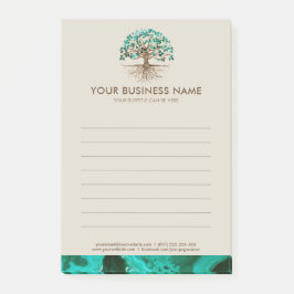 Goldener Baum des Lebens - Yggdrasil - Malachite B Post-it Klebezettel