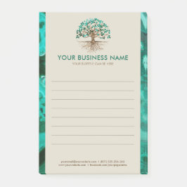 Goldener Baum des Lebens - Yggdrasil - Malachite B Post-it Klebezettel