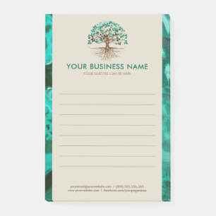 Goldener Baum des Lebens - Yggdrasil - Malachite B Post-it Klebezettel