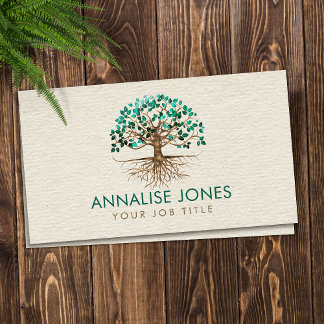 Goldener Baum des Lebens - Yggdrasil - Malachite B Visitenkarte