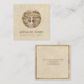 Goldener Baum des Lebens - Yggdrasil Quadratische Visitenkarte (Vorne/Hinten)