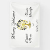 Goldener Baum des Lebens Zeitlose Hochzeit Banner (Vertikal)