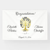 Goldener Baum des Lebens Zeitlose Hochzeit Banner (Horizontal)