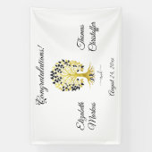 Goldener Baum des Lebens Zeitlose Hochzeit Banner (Vertikal)