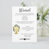 Goldener Baum des Lebens Zeitlose Hochzeit Begleitkarte (Stehend Vorderseite)