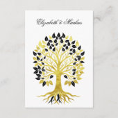 Goldener Baum des Lebens Zeitlose Hochzeit Begleitkarte (Rückseite)