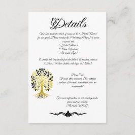 Goldener Baum des Lebens Zeitlose Hochzeit Begleitkarte