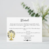 Goldener Baum des Lebens Zeitlose Hochzeit Begleitkarte (Stehend Vorderseite)